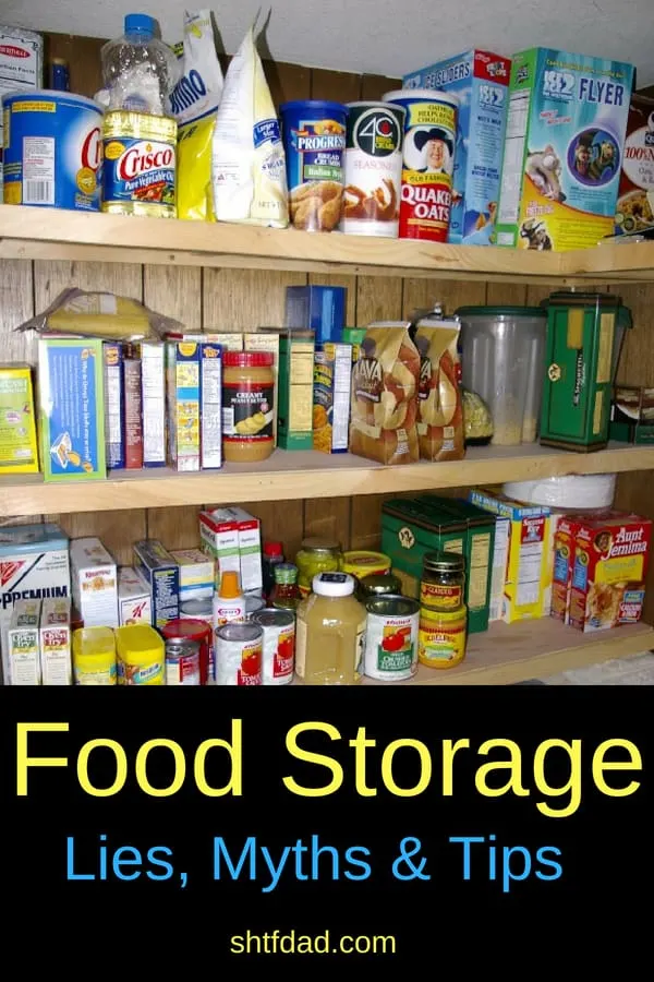 Long Term Food Storage - Lies, Myths And Tips 7 Looking for ways to store food long term for emergencies? These food storage tips will help put meals on the table in times of need. A mixture of dry and canned goods in sealed containers on shelves in your pantry will help you stay organized and stress free.