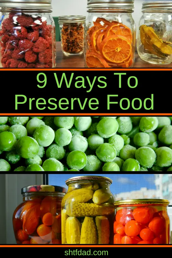 When summer is in fill swing and fruits and vegetables are plentiful, take time to preserve some for later. Here are 9 methods of food preservation you can use to store food: canning, freezing, drying, packing in olive oil, immersing in alcohol, and more. #foodpreservation #canning #freezing #shtf #harvest #preparedness 