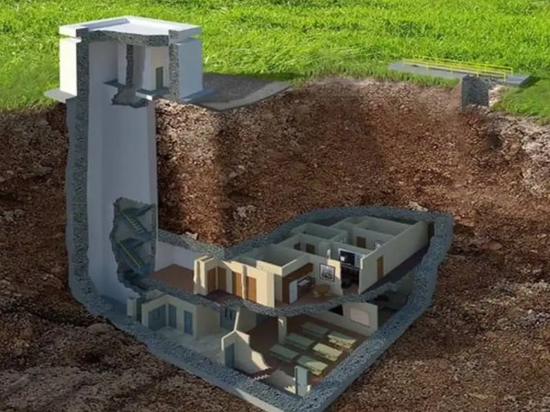 underground view of a bunker