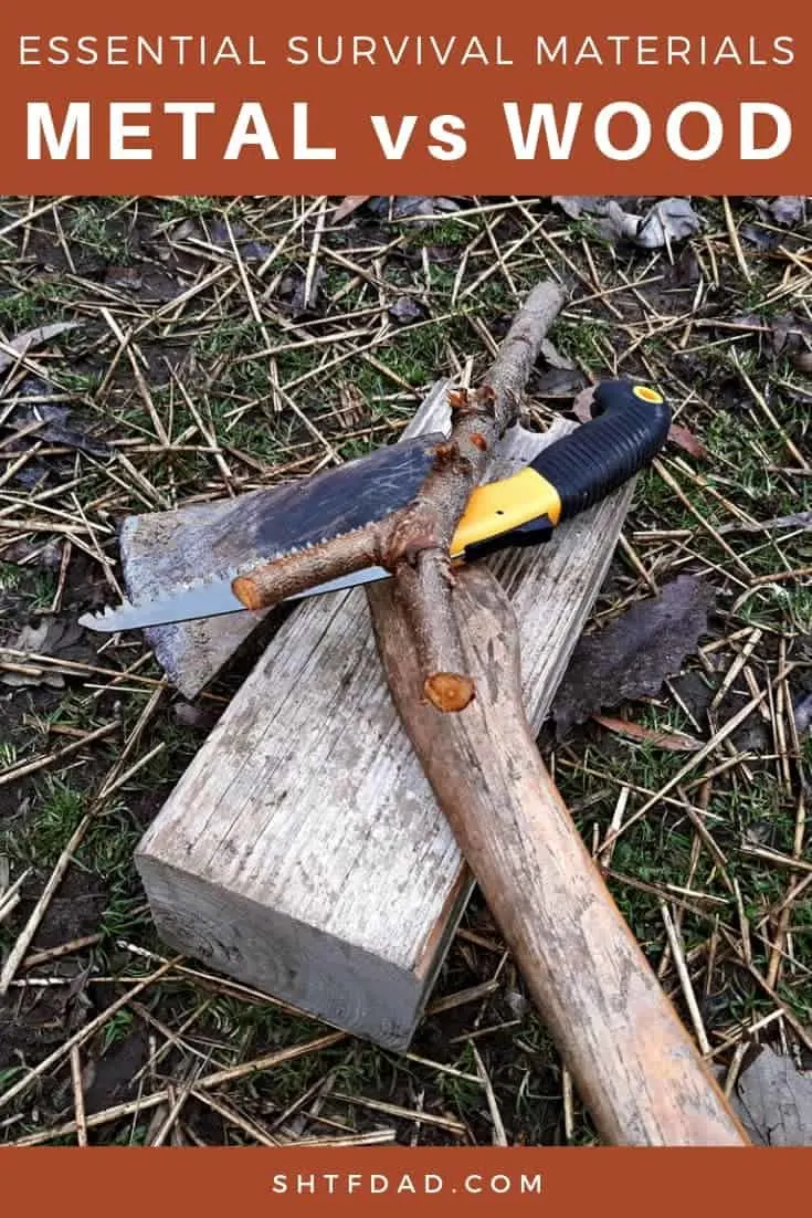 wood and meta survival tools Learn how to use wood and metal for survival. From trapping to hunting and fishing, metal and wood are your friends. #survivalmaterials #survival #preparedness #shtf #shtfdad #metal #wood #hunting #fishing #trapping