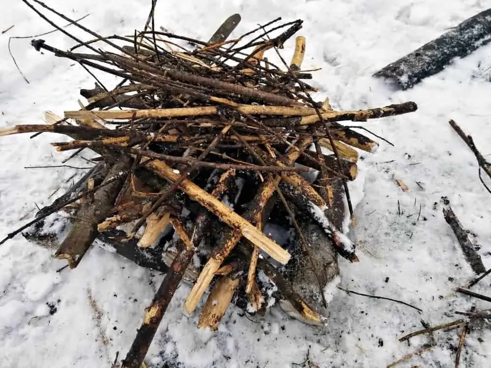 Discover How To Build A Campfire With Minimal Gear In Every Situation 7 The Pyramid or Upside Down Campfire is an excellent option if you can't find dry fuel. The fire on top will dry out the damp wood below until it is dry enough to catch.