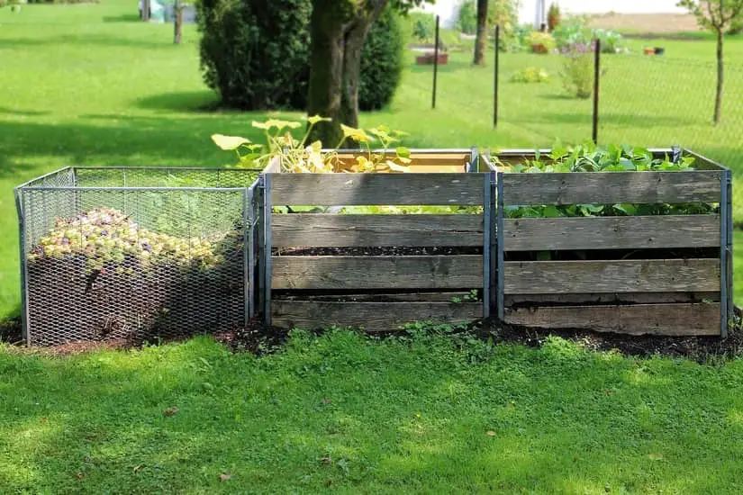 The composting process using compost bins