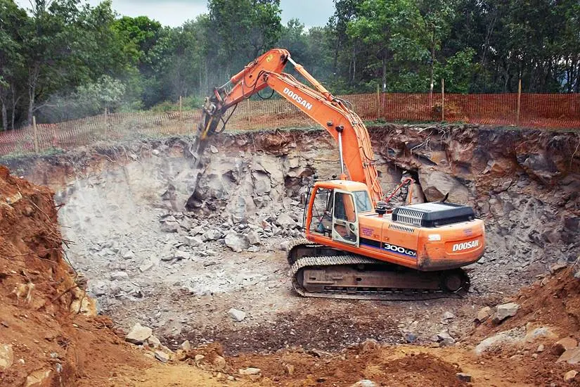 digging a hole for underground bunkers