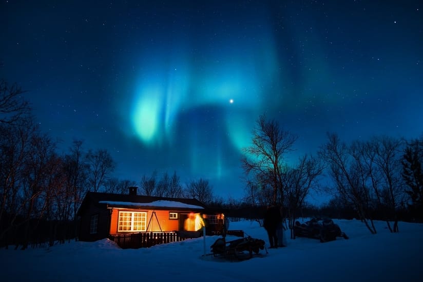 Aurora Borealis resulting from a solar flare