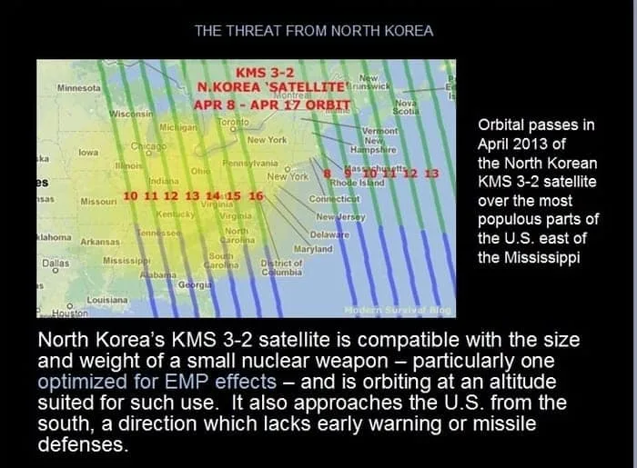 The EMP threat from North Korea kms 3-2 satellite