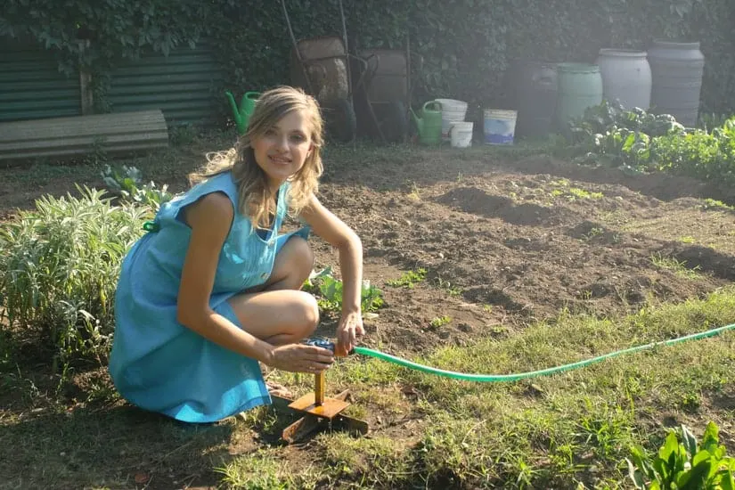 watering our no-dig garden