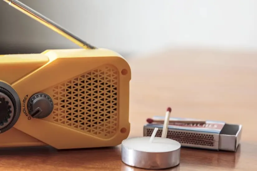 emergency weather radio with matches