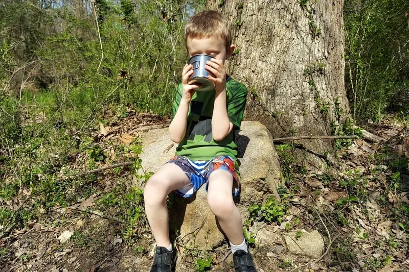 son drinking water