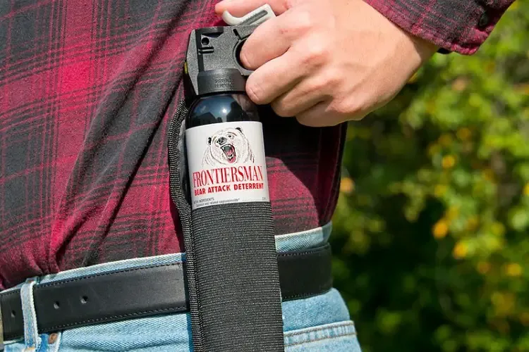 Man keeps his bear spray in the belt case