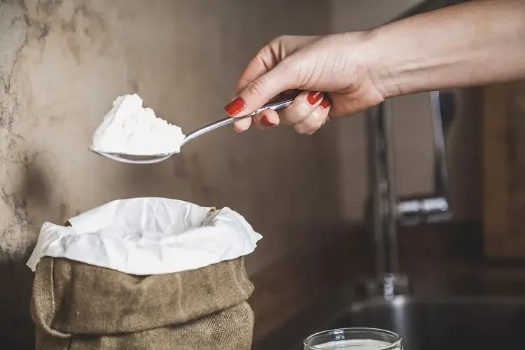 Flour stored in paper bag