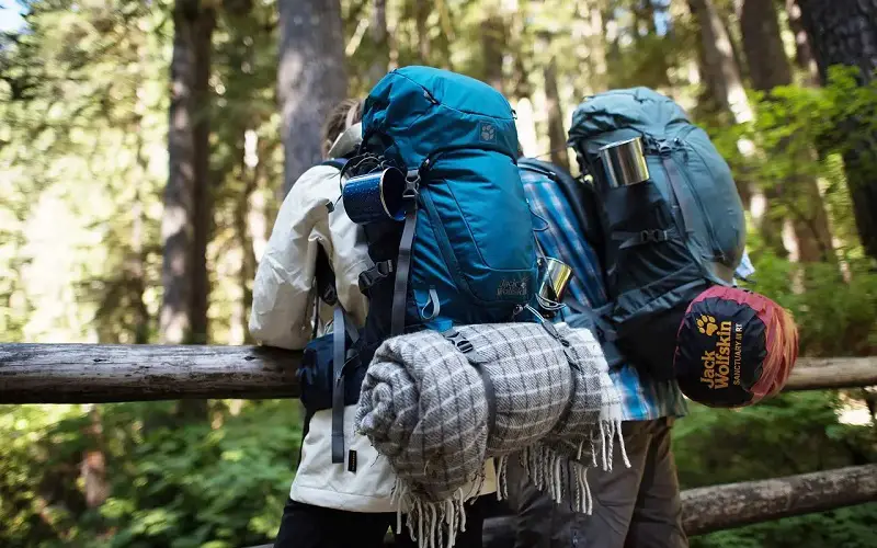 hiking with a backpack