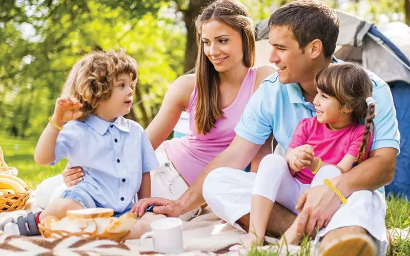 family bonding time on a camping trip